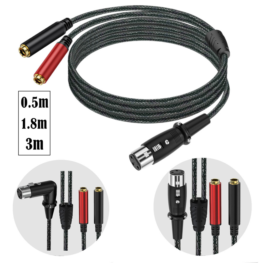 3Pin XLR Female To Dual 6.35mm - đánh giá và giá Earphone Splitter Jack
