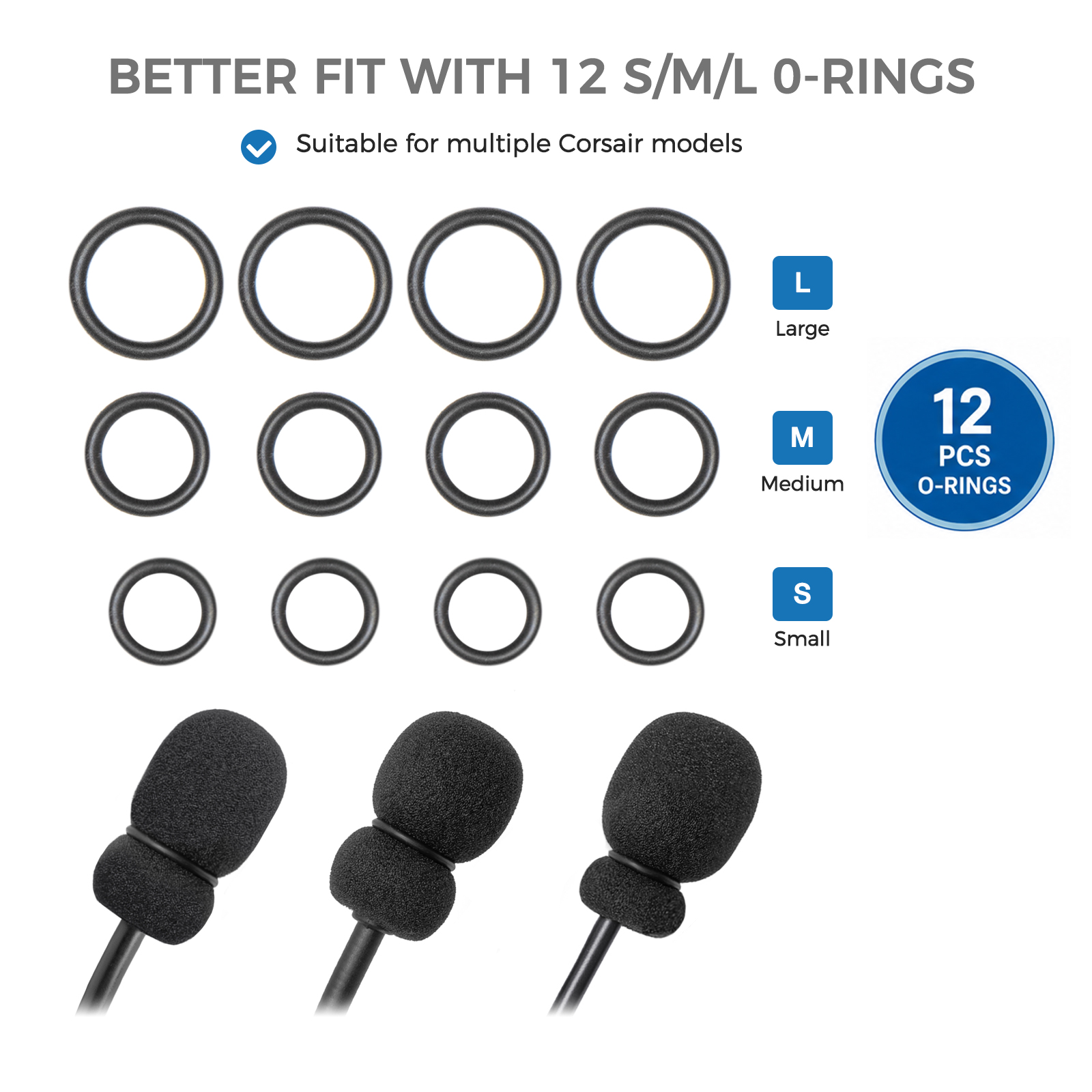 4 Mic Foam Covers+12 O-Rings F - đánh giá và giá Gaming Headset Rgb