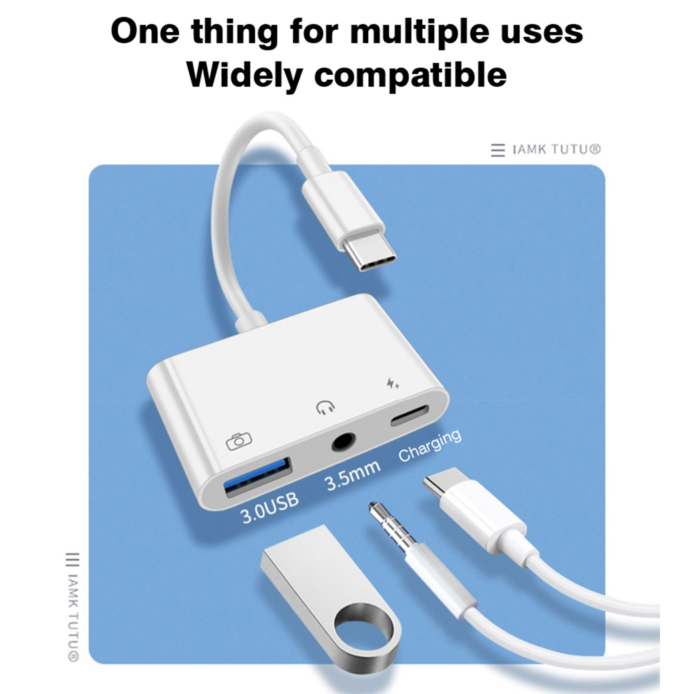 3 in 1 Type C to 3.5mm Jack Ea - đánh giá và giá Earphone Splitter Jack