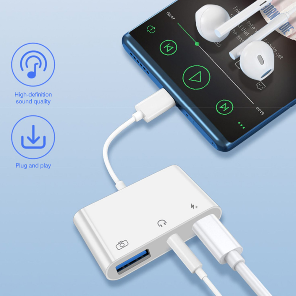 3 in 1 Type C to 3.5mm Jack Ea - đánh giá và giá Earphone Splitter Jack