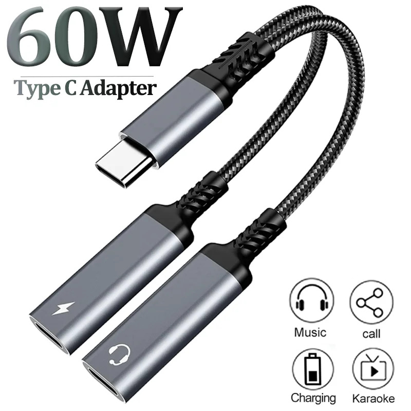 OTG 2 IN 1 USB C Splitter to D - đánh giá và giá Earphone Splitter Jack
