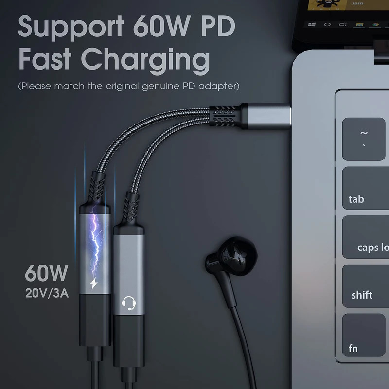 OTG 2 IN 1 USB C Splitter to D - đánh giá và giá Earphone Splitter Jack