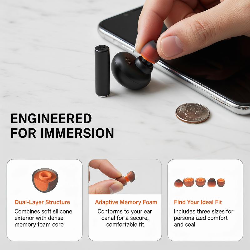 ❤️ 2PCS Memory Foam Earphones  - đánh giá và giá Earphone Foam Tip