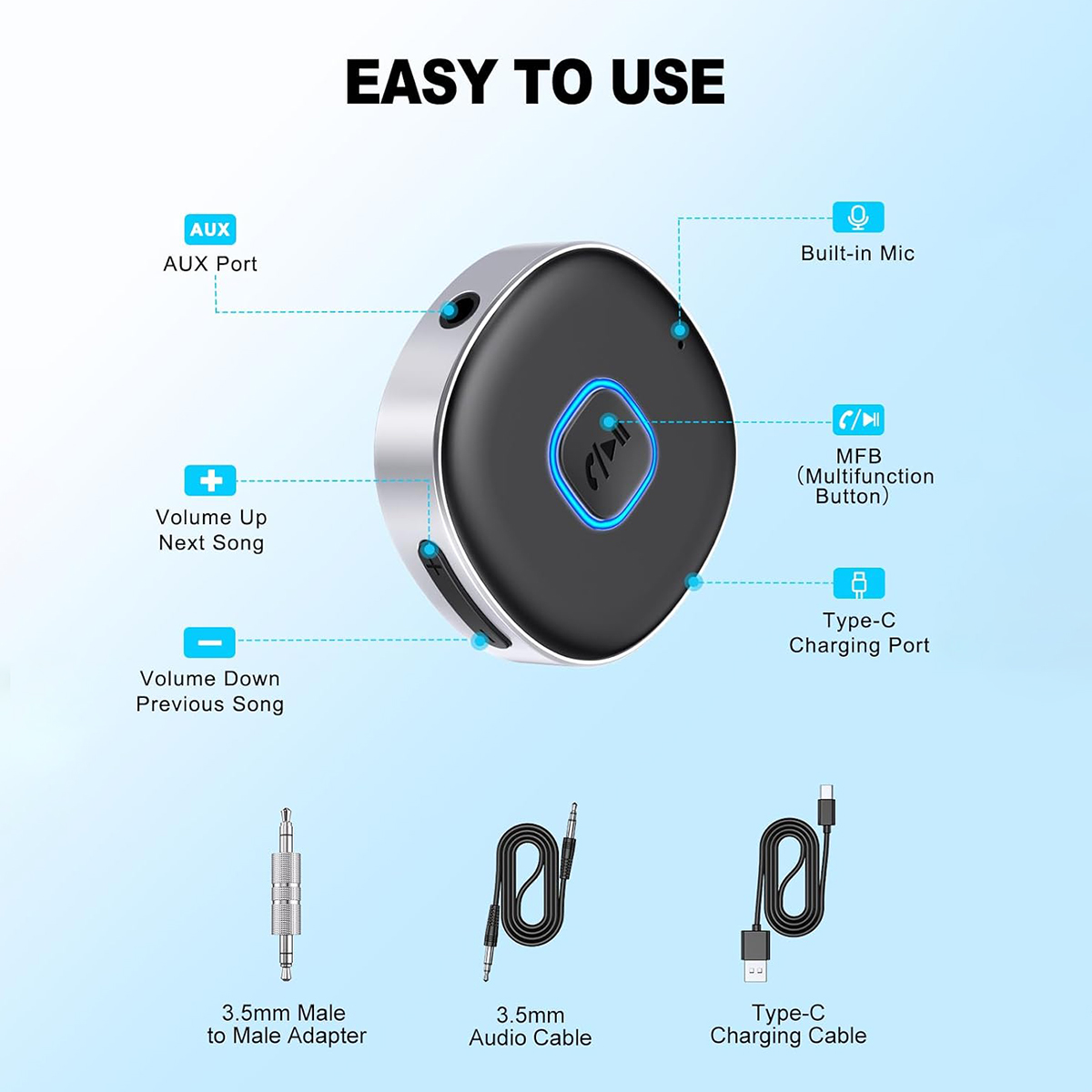 Car Bluetooth AUX Adapter, Min - đánh giá và giá Bluetooth Adapter Receiver