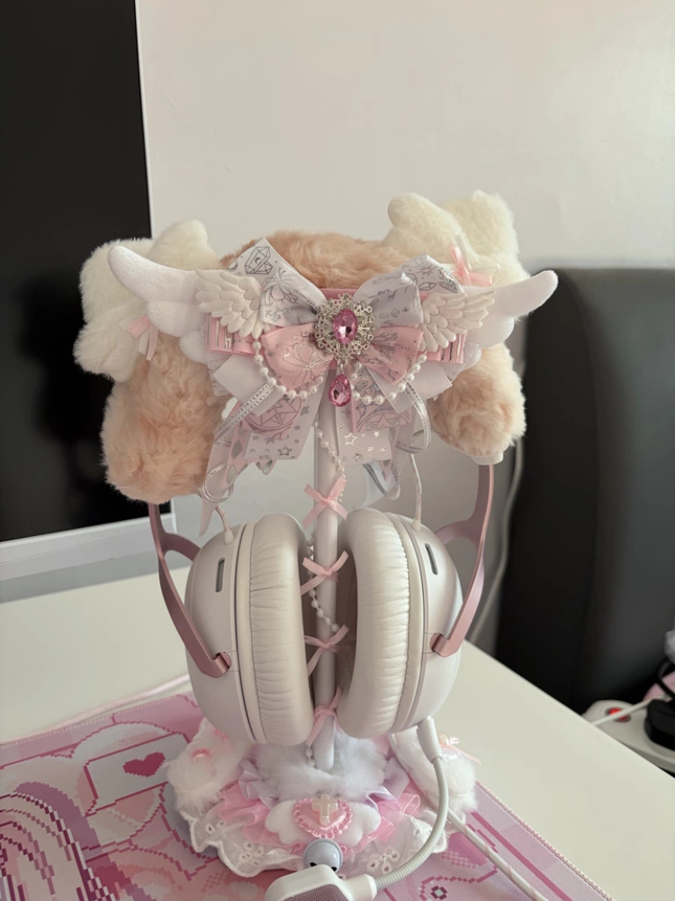 Cute Lace Headphone Stand Pink - đánh giá và giá Headphone Stand Desk