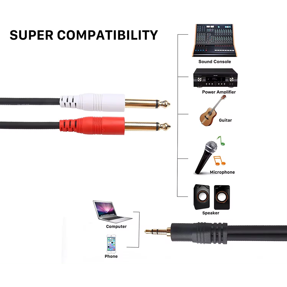 3.5Mm TRS Đến Kép 6.35Mm TS Ch - đánh giá và giá Audio Splitter Y