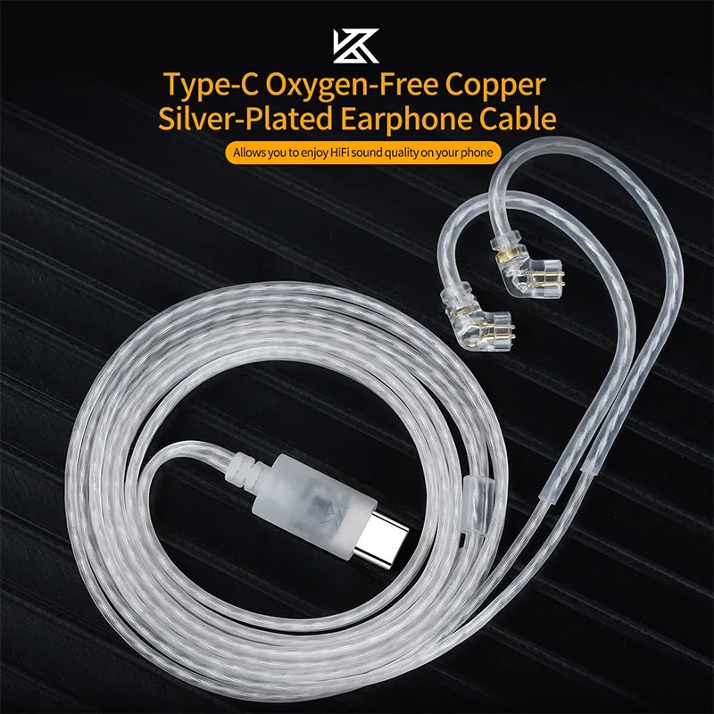 KZ Earphones Type-c 2PIN Cable - đánh giá và giá Wired Earphone Mic
