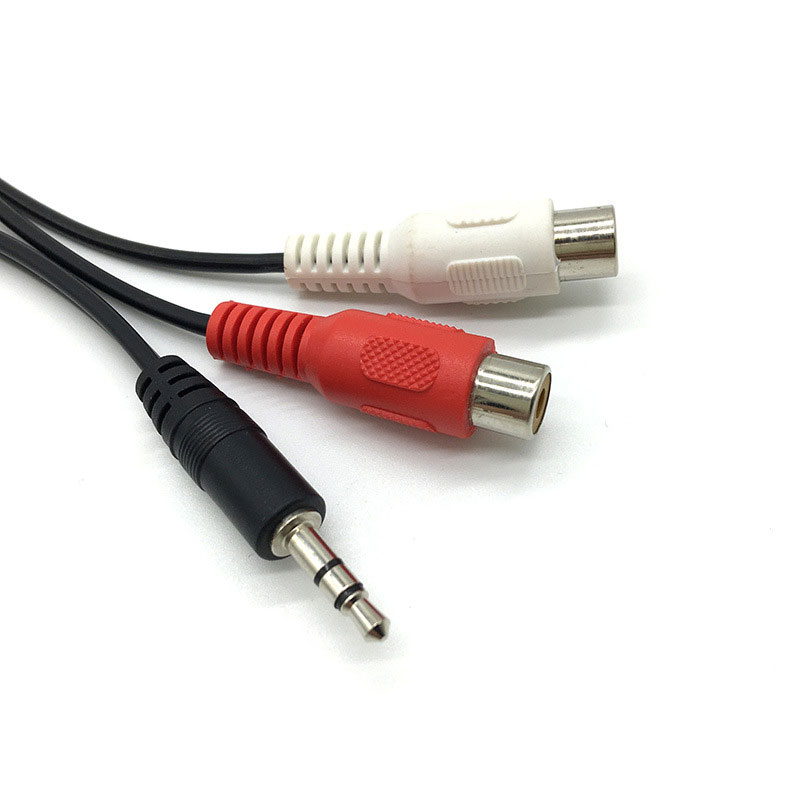 3.5 Jack Male to 2RCA 2AV Fema - đánh giá và giá Earphone Splitter Jack