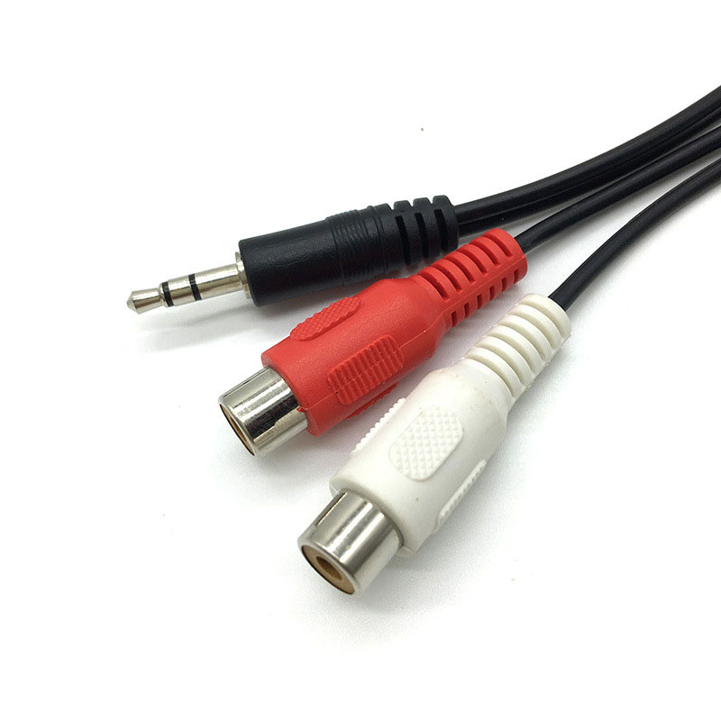 3.5 Jack Male to 2RCA 2AV Fema - đánh giá và giá Earphone Splitter Jack