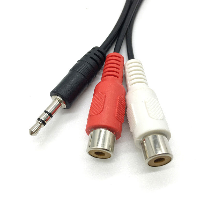 3.5 Jack Male to 2RCA 2AV Fema - đánh giá và giá Earphone Splitter Jack