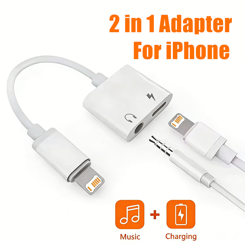 2 in 1 iOS to 3.5mm Jack Audio - đánh giá và giá Earphone Splitter Jack
