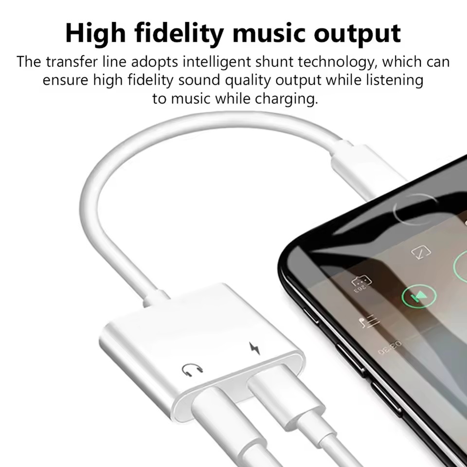 2 in 1 iOS to 3.5mm Jack Audio - đánh giá và giá Earphone Splitter Jack