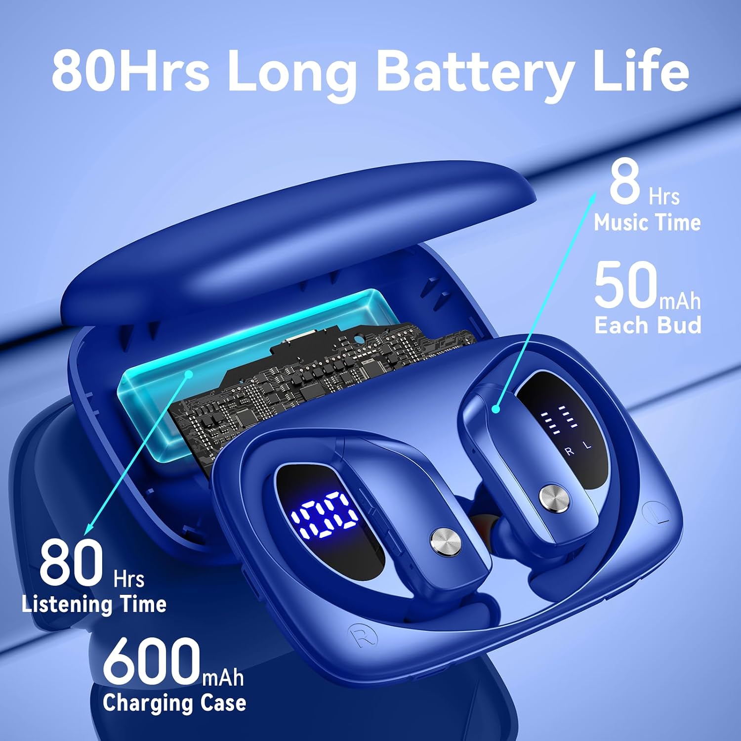 Wireless Earbuds with 80H Play - đánh giá và giá Sports Earphone Hook